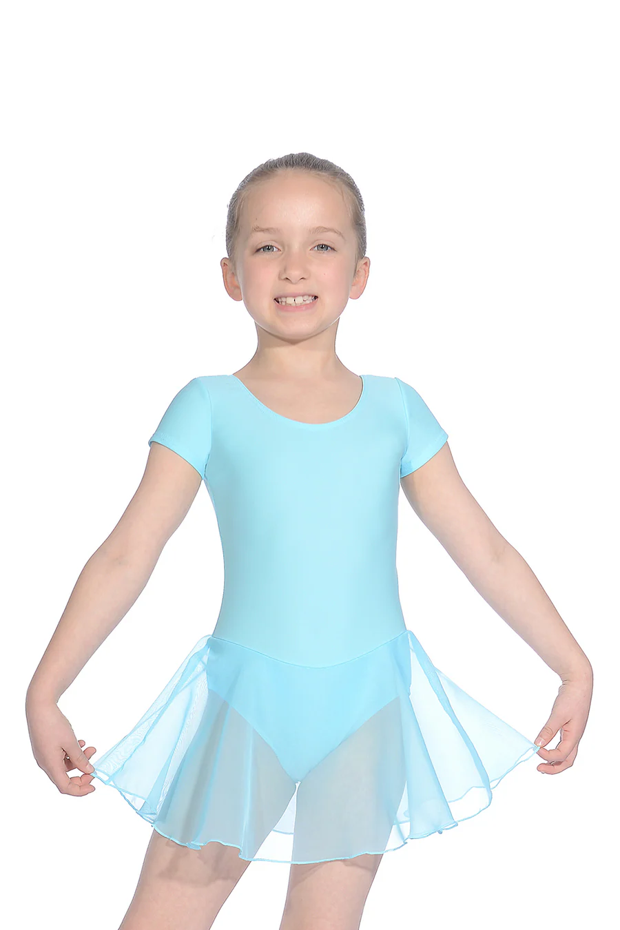 Matte Lycra Short Sleeve Skirted Leotard